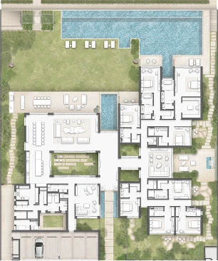 Shoreline 1 beachfront residence ground floor plan – Bayn by ORA