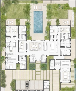 Shoreline 2 beachfront residence ground floor plan – Bayn by ORA
